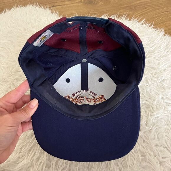 90s Hard Rock Cafe San Antonio Love All Serve All Color Block Snapback Hat - Picture 8 of 8